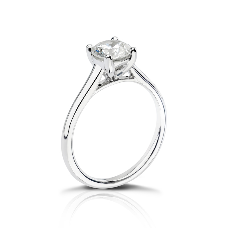 Main Image 2 of 14ct White Gold 1ct Diamond Four Claw Solitaire Ring