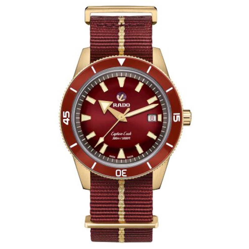 Rado Captain Cook Men's Automatic Red Fabric Strap Watch