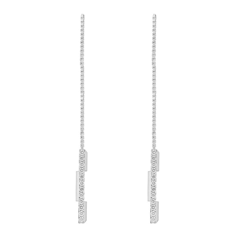 Gucci Link to Love 18ct White Gold Diamond Drop Earrings