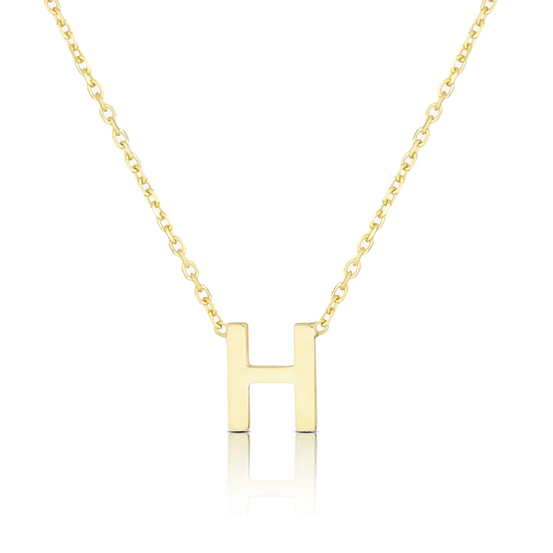 Main Image 1 of 9ct Yellow Gold 'H' Initial Pendant