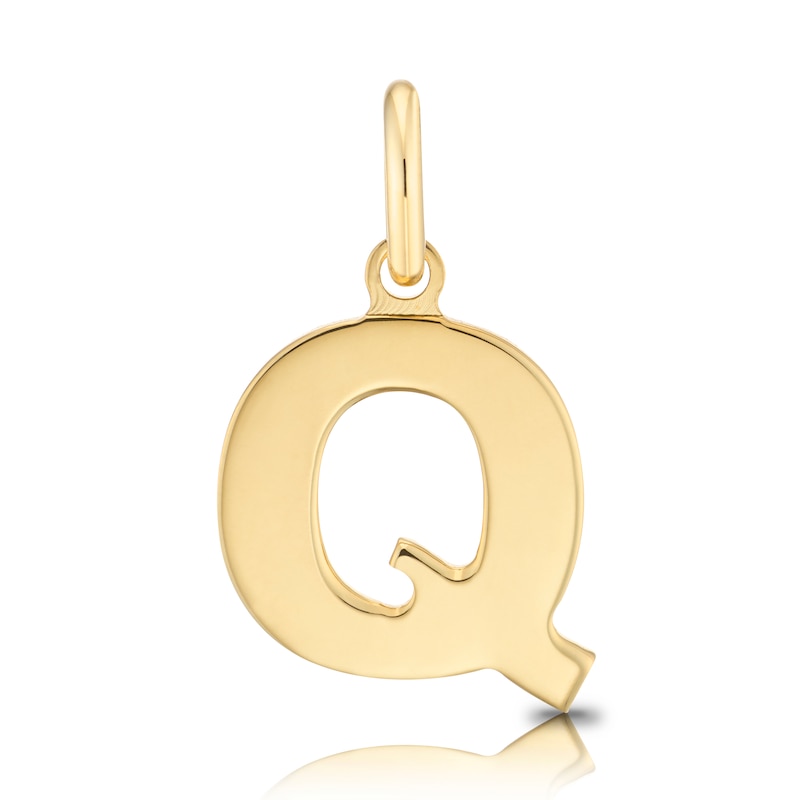 9ct Yellow Gold 'Q' Initial Pendant (No chain)