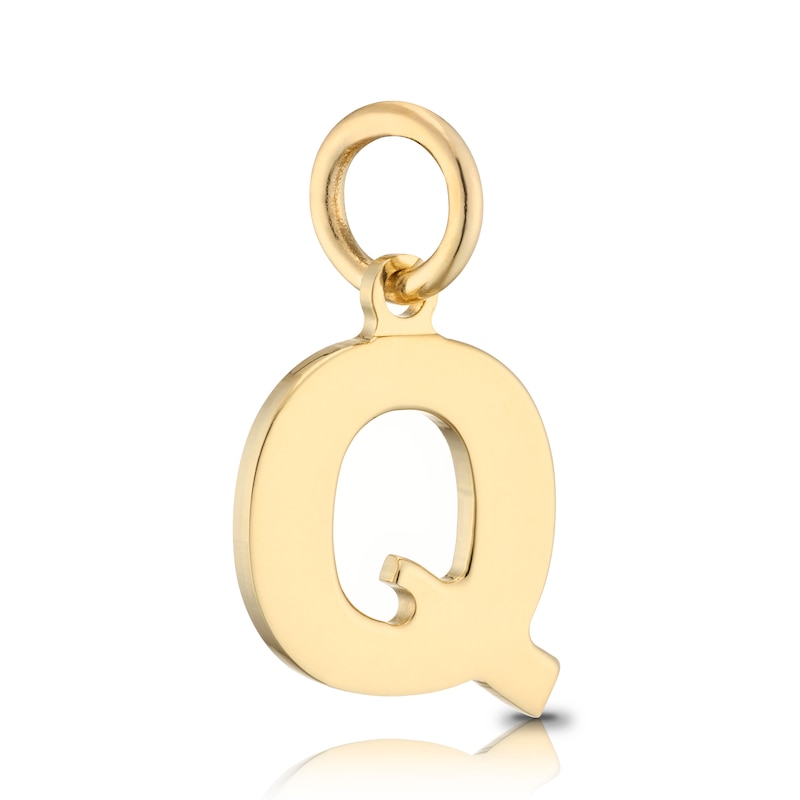 9ct Yellow Gold 'Q' Initial Pendant (No chain)