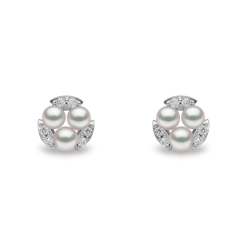 Main Image 1 of Yoko London 18ct White Gold Pearl & Diamond Earrings