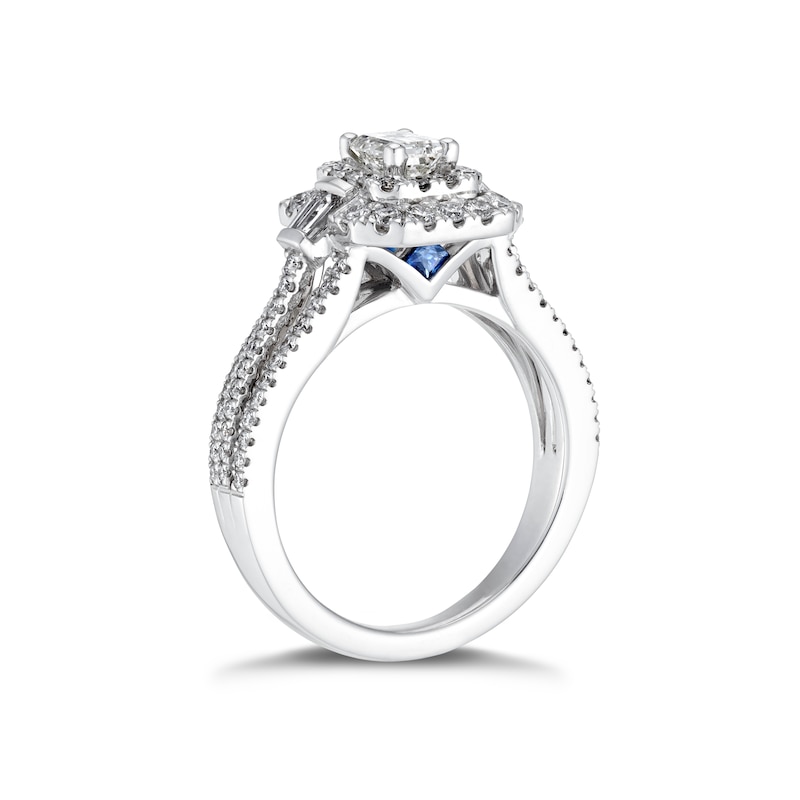 Vera Wang Platinum 1.18ct Total Diamond Emerald Cut Ring | Ernest Jones