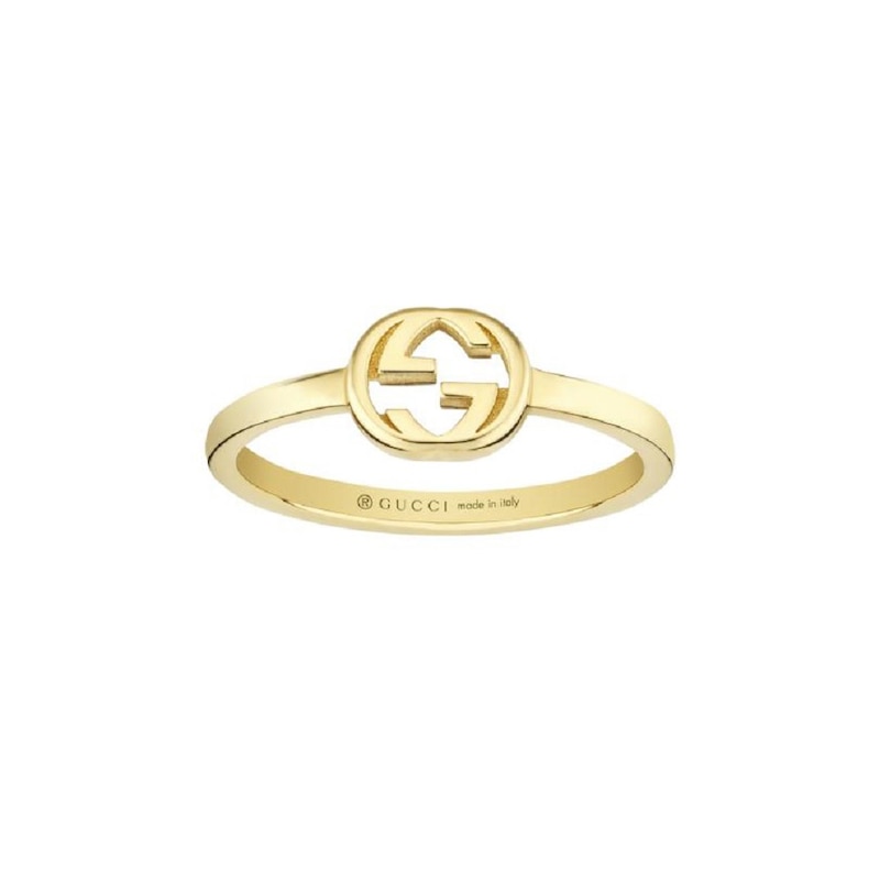 Gucci Interlocking 18ct Yellow Gold Ring K-L
