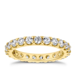 18ct Yellow Gold 1.50ct Diamond Claw Set Full Eternity Ring