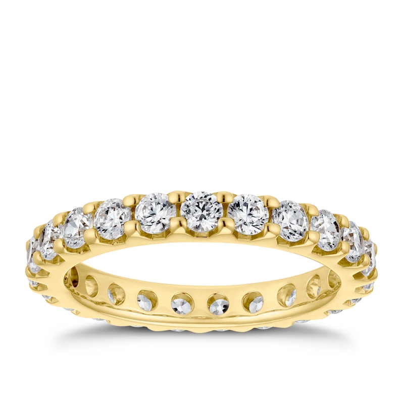 Main Image 1 of 18ct Yellow Gold 1.50ct Diamond Claw Set Full Eternity Ring