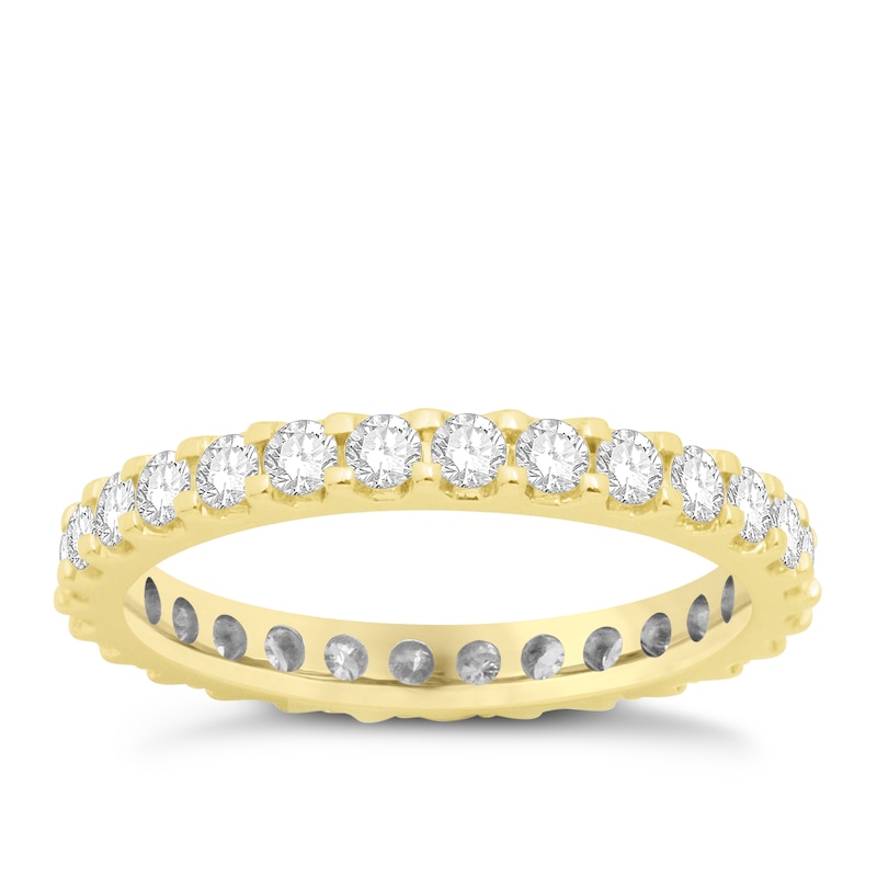 Main Image 1 of 18ct Yellow Gold 1ct Diamond Full Claw Set Eternity Ring