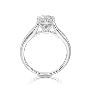 9ct White Gold 0.33ct Total Diamond Illusion Cluster Ring | Ernest Jones