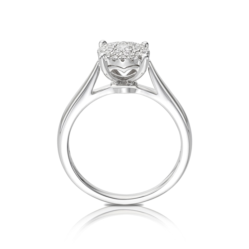 18ct White Gold 0.25ct Total Diamond Cluster Ring