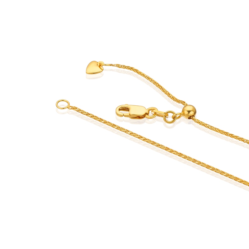 Main Image 3 of 9ct Yellow Gold 20&quot; Adjustable Bead Station Spiga Chain