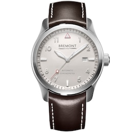 Bremont SOLO 43 Men's Stainless Steel Leather Strap Watch