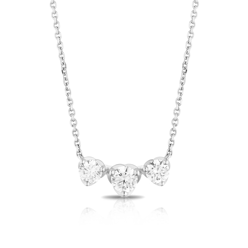18ct White Gold 1ct Total Diamond Triple Necklace