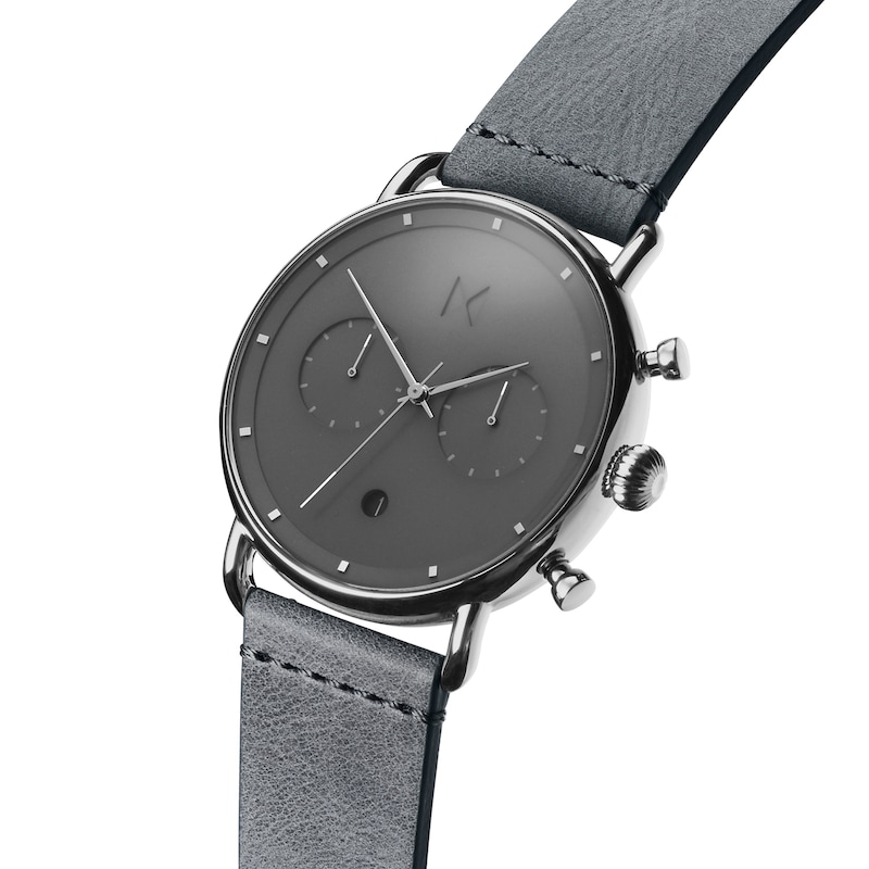 Main Image 2 of MVMT Blacktop Men's Grey Leather Strap Watch