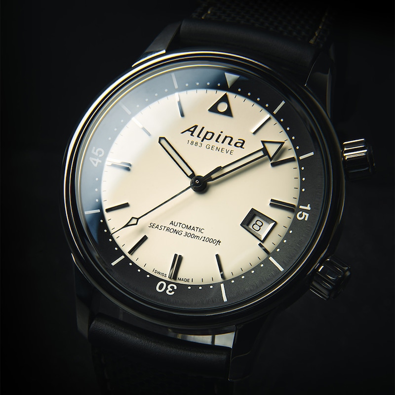 Main Image 6 of Alpina Seastrong Diver Heritage Black Rubber Strap Watch