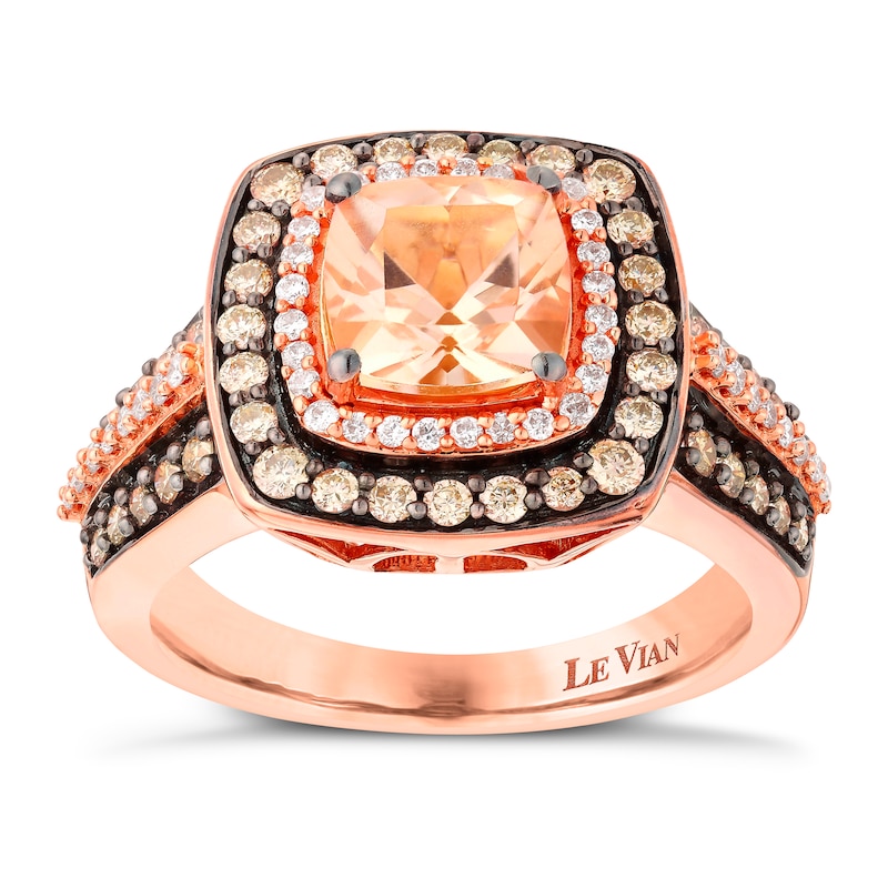 Le Vian 14ct Rose Gold Morganite & 0.69ct Diamond Ring
