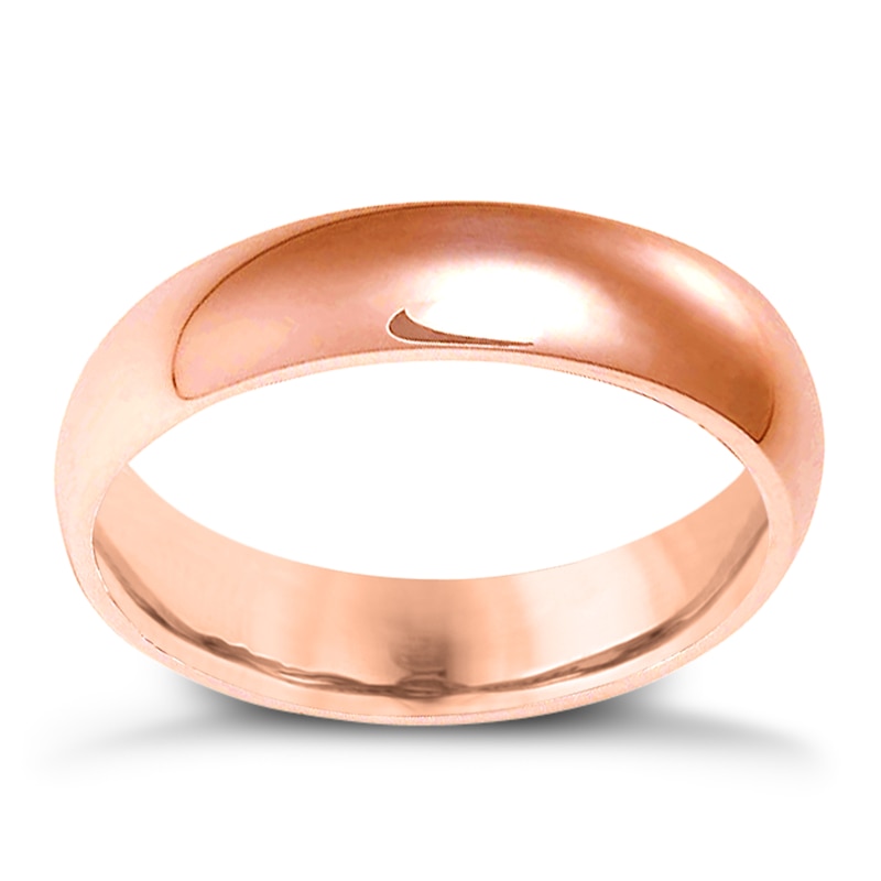 14ct Rose Gold Extra Heavyweight Court Ring 5mm