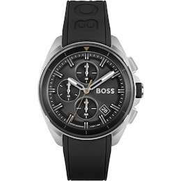 BOSS Volane Men's Black Silicone Strap Watch