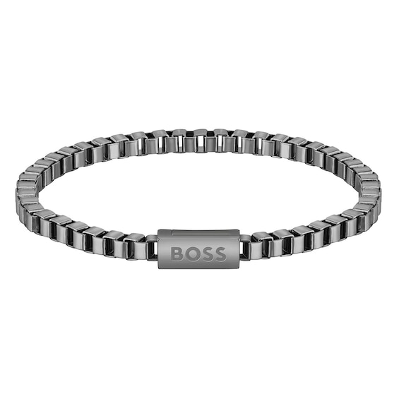 BOSS For Him Men's Stainless Steel Box Chain Bracelet