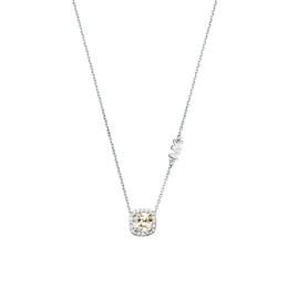 Michael Kors Brilliance Silver Yellow CZ Cushion Pendant