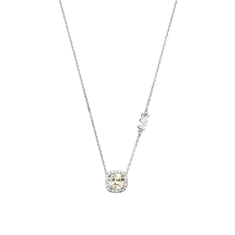 Main Image 1 of Michael Kors Brilliance Silver Yellow CZ Cushion Pendant