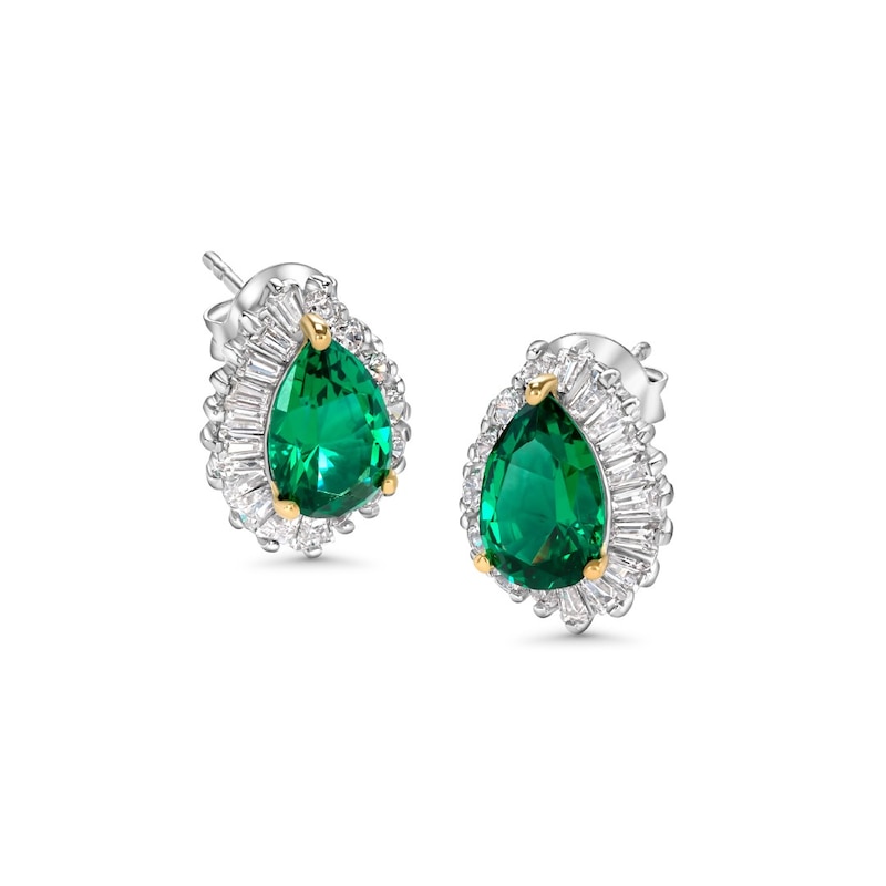 Main Image 4 of CARAT* LONDON Eleanor Silver Green Stone Stud Earrings