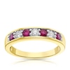 Thumbnail Image 0 of 18ct Gold Ruby & 0.20ct Diamond Half-Eternity Ring