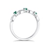 Thumbnail Image 1 of 9ct White Gold Emerald & Diamond Vintage Eternity Ring