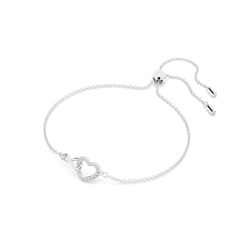 Main Image 2 of Swarovski Rhodium Plated 7&quot; Crystal Infinity Heart Bracelet