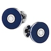 Thumbnail Image 1 of Montblanc PIX Round Blue Resin & Stainless Steel Cufflinks