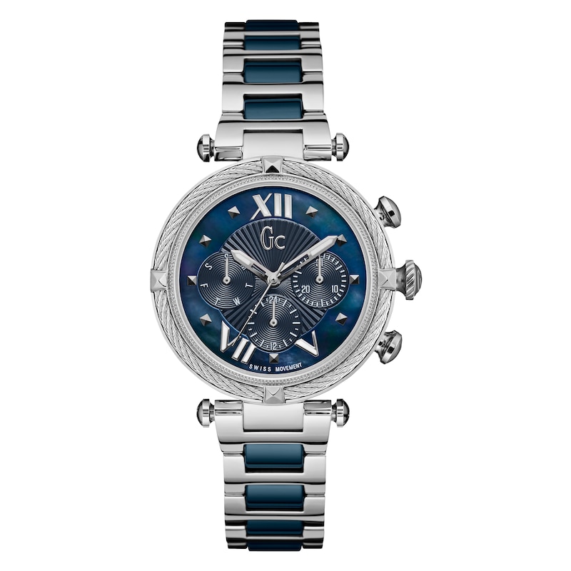 Gc CableChic Ladies' Blue Dial Two-Tone Bracelet Watch