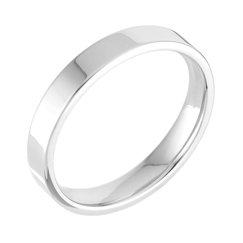 9ct White Gold Extra Heavy Flat Court 3mm Ring