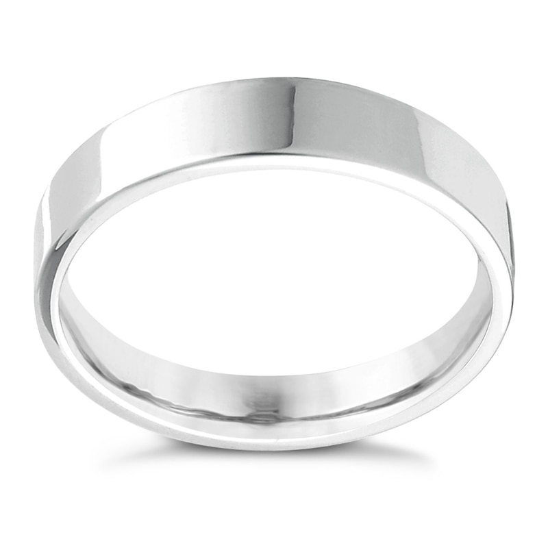 Main Image 1 of 9ct White Gold Extra Heavy Flat Court 7mm Ring