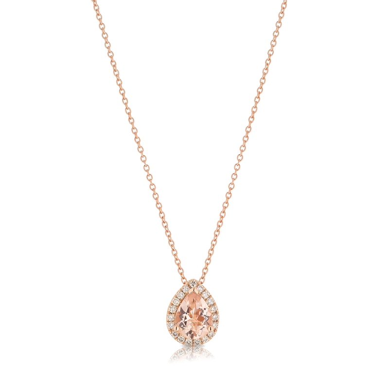 Le Vian 14ct Rose Gold 0.12ct Diamond & Morganite Pendant | Ernest Jones