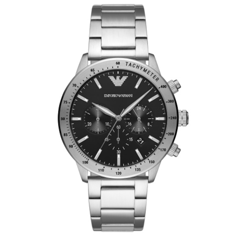 Emporio Armani Chronograph Stainless Steel Bracelet Watch | Ernest Jones