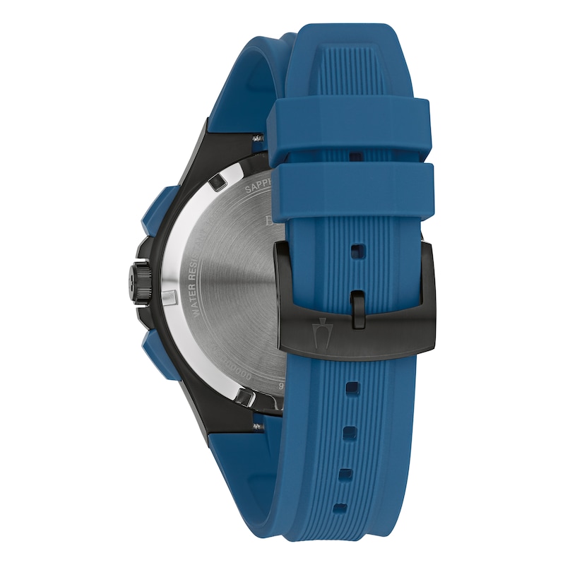 Bulova Maquina Men's Blue Silicone Strap Watch
