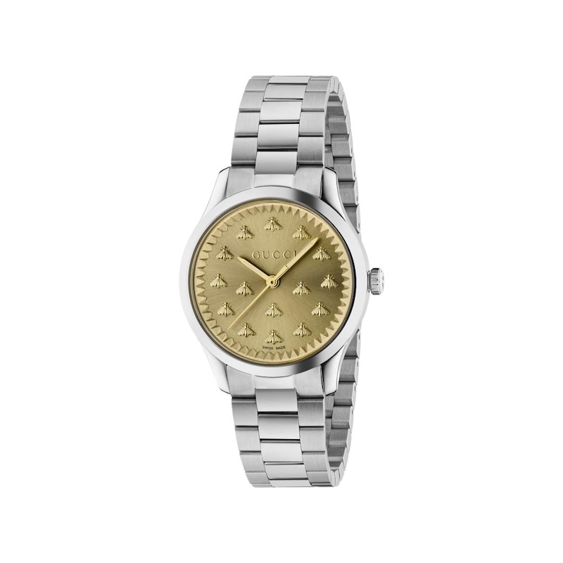 Gucci G-Timeless Gold-Tone Dial & Stainless Steel Bracelet Watch