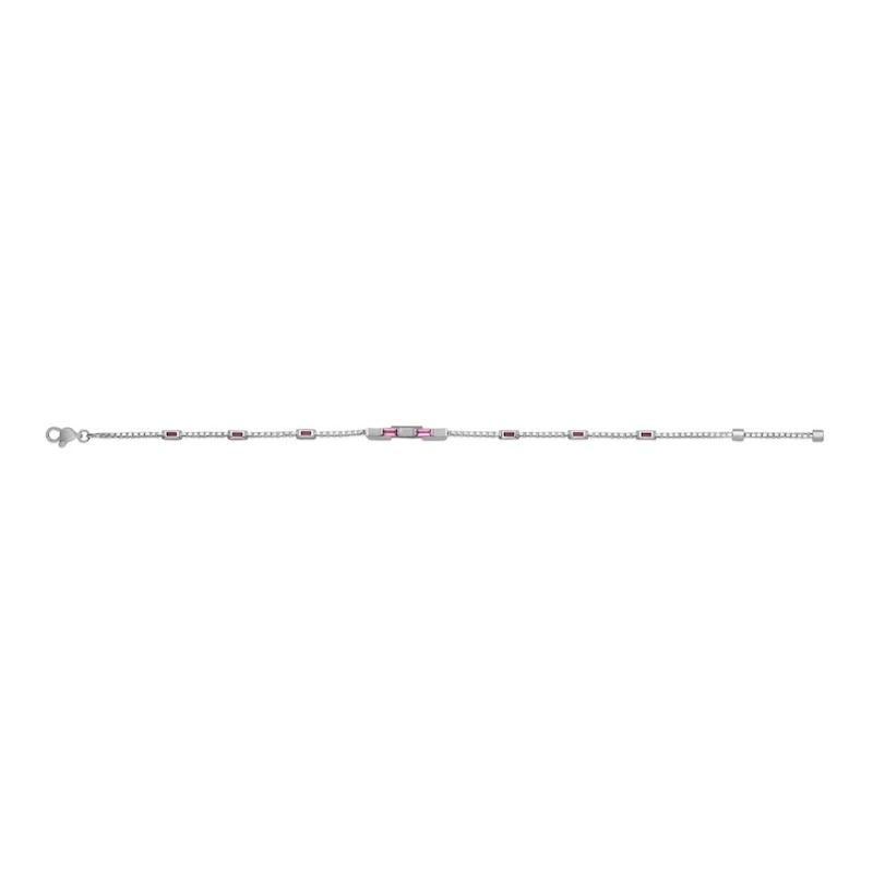 Gucci Link to Love 18ct White Gold 7 Inch & Rubellite Bracelet