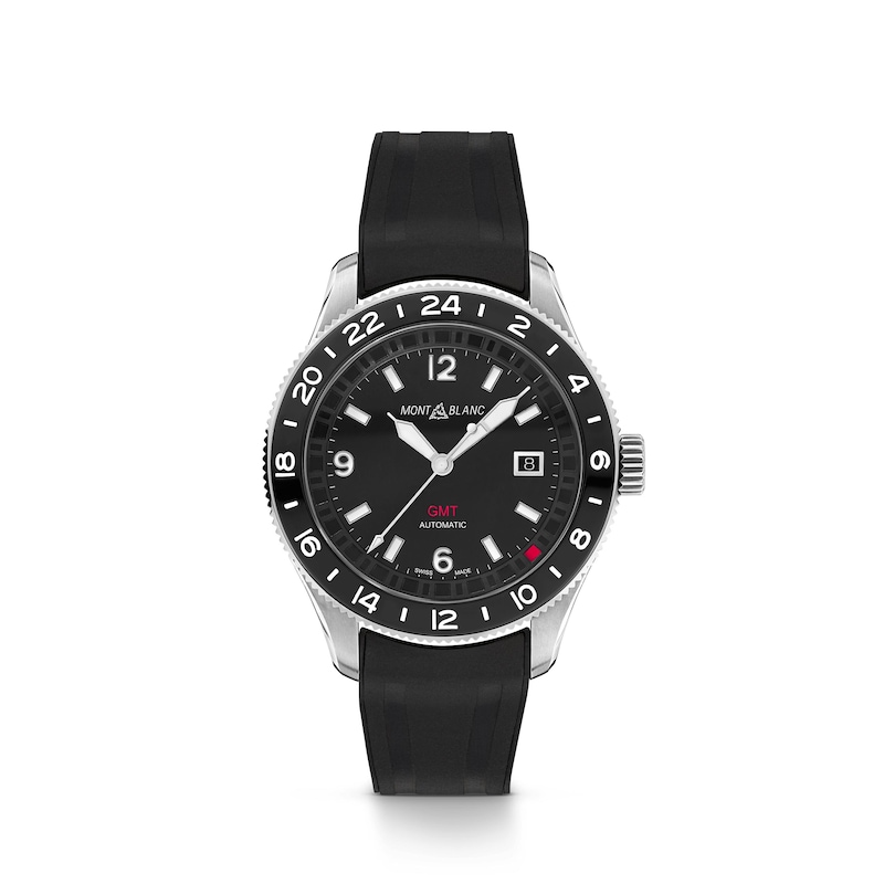 Main Image 1 of Montblanc 1858 Iced Sea Black Rubber Strap Watch