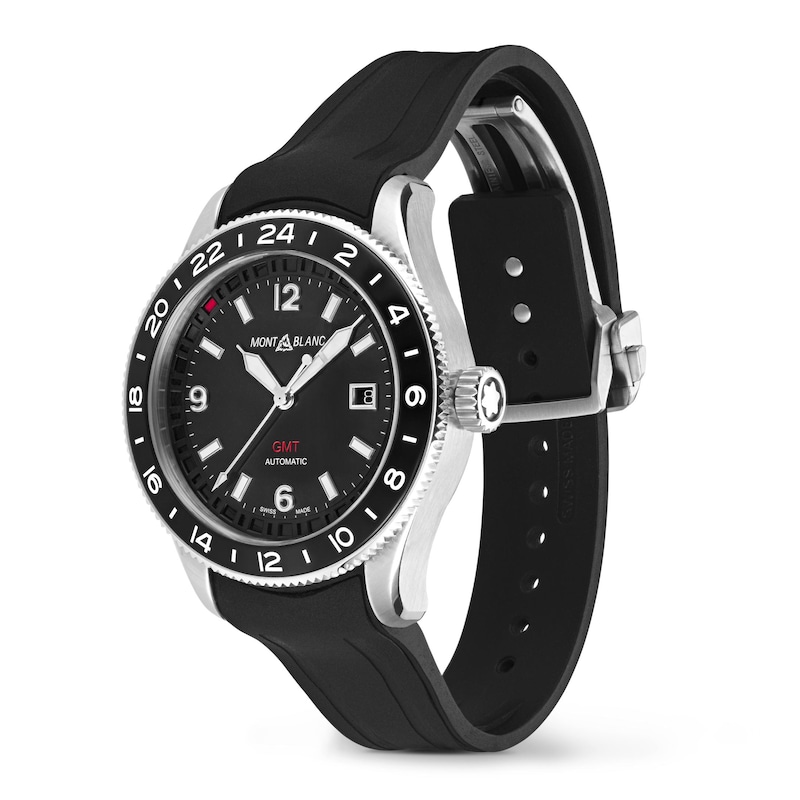 Main Image 3 of Montblanc 1858 Iced Sea Black Rubber Strap Watch