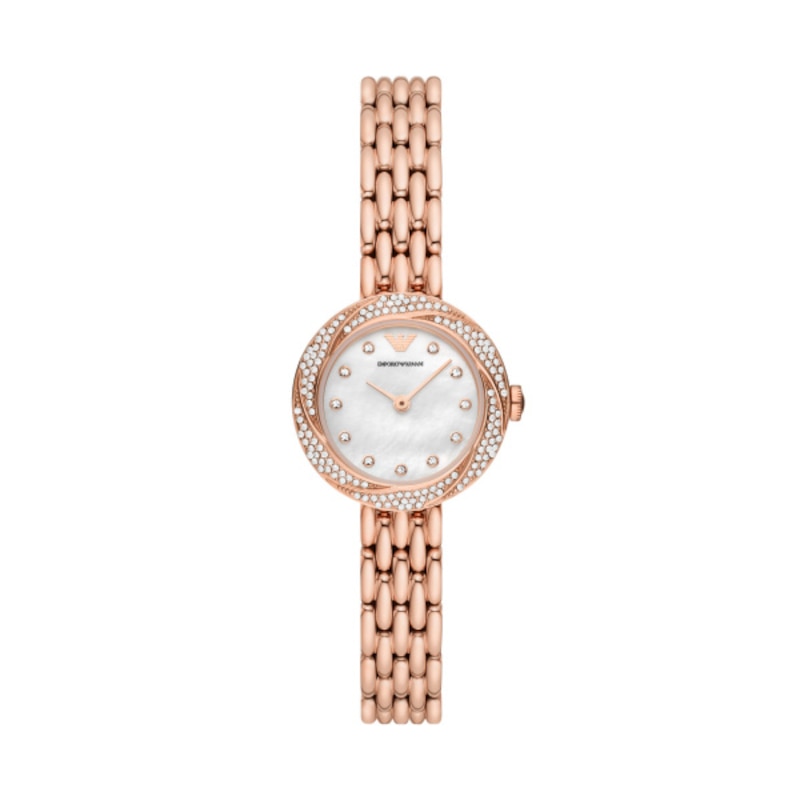 Main Image 1 of Emporio Armani Ladies' Twisted Bezel Rose Gold Tone Stainless Steel Watch