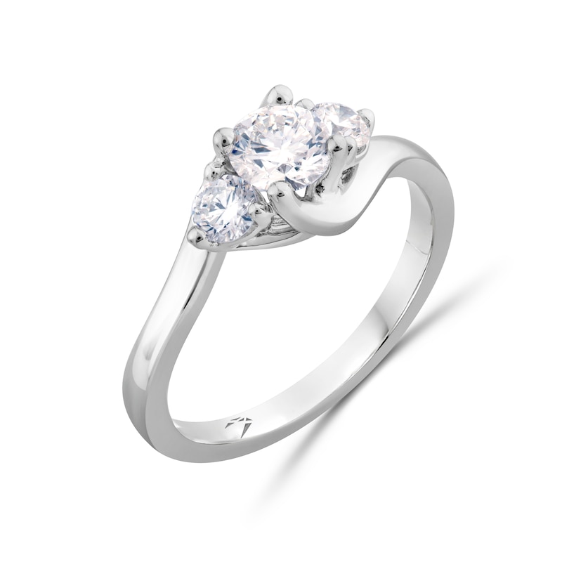 Arctic Light Platinum 0.75ct Total Diamond Three Stone Ring