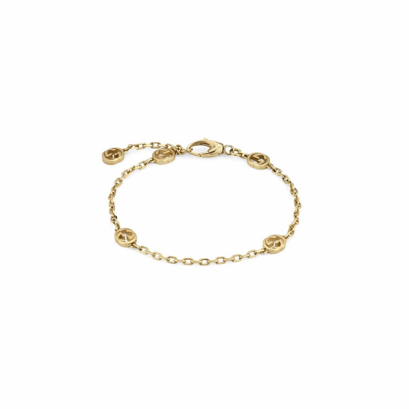 Gucci Interlocking G 18ct Yellow Gold 17cm Bracelet | Ernest Jones