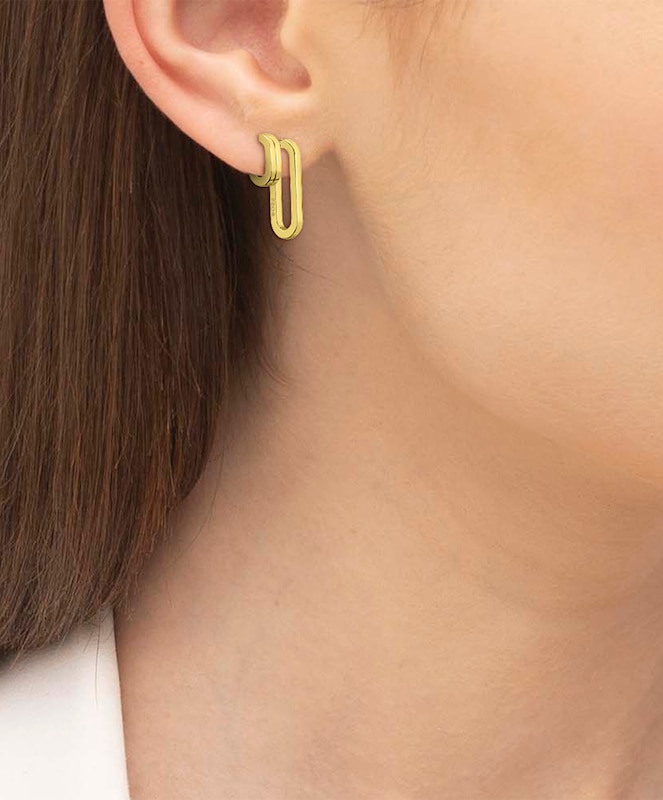 Main Image 2 of BOSS Hailey Ladies' Gold Tone Loop Hoop Earrings