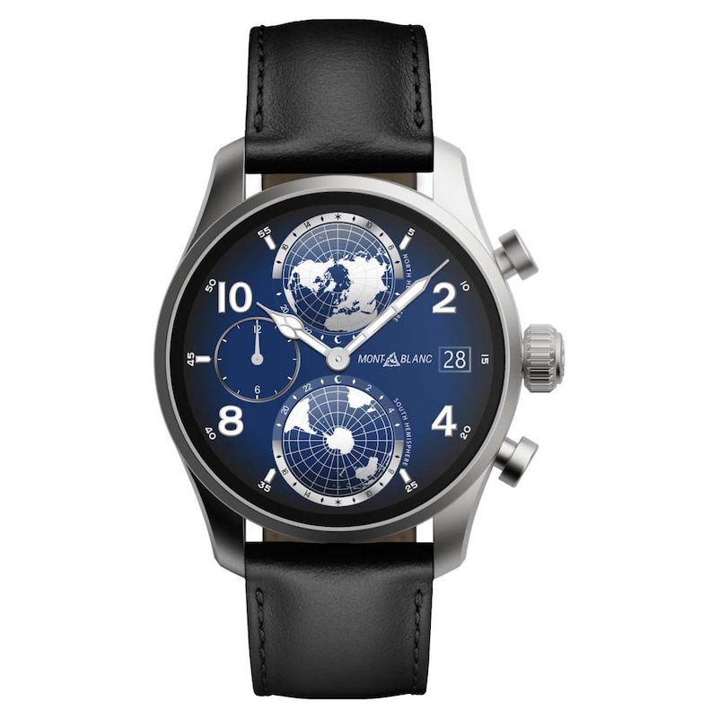 Montblanc Summit 3 Black Leather Strap Smart Watch | Ernest Jones