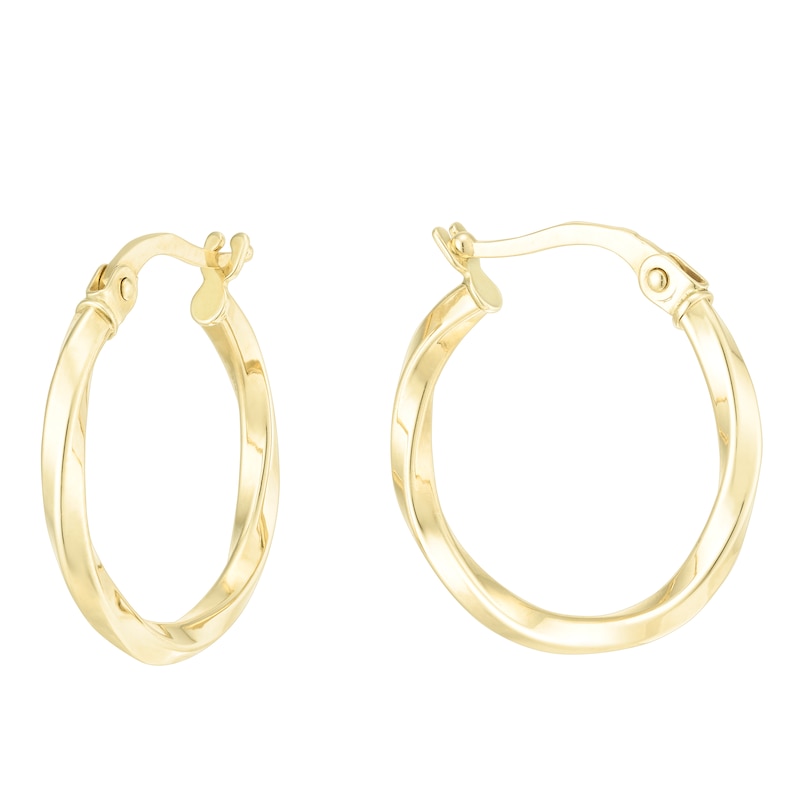 9ct Yellow Gold 15mm Hoop Earrings | Ernest Jones