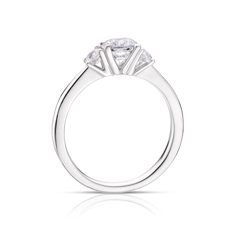 Main Image 3 of Platinum 1ct Total Diamond Graduated Trilogy Ring