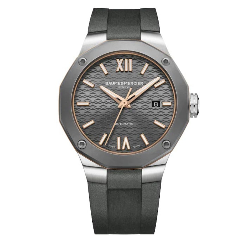 Baume & Mercier Riviera Men's Grey Rubber Strap Watch