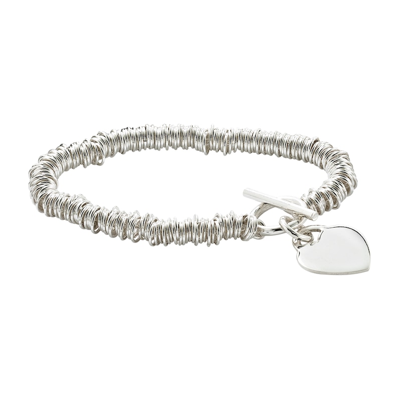 Sterling Silver 7.5 Inch Candy Heart Charm Bracelet