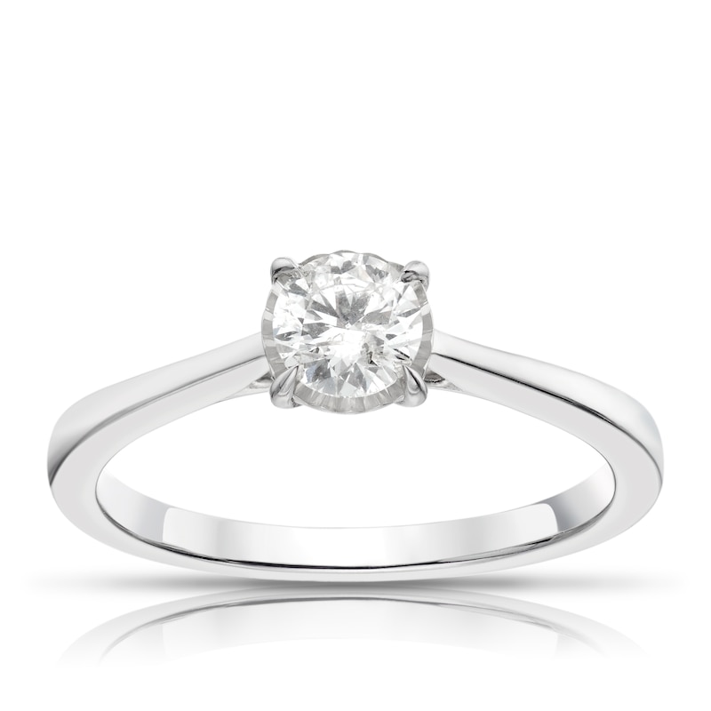 Main Image 1 of 9ct White Gold 0.40ct Diamond Illusion Set Solitaire Ring